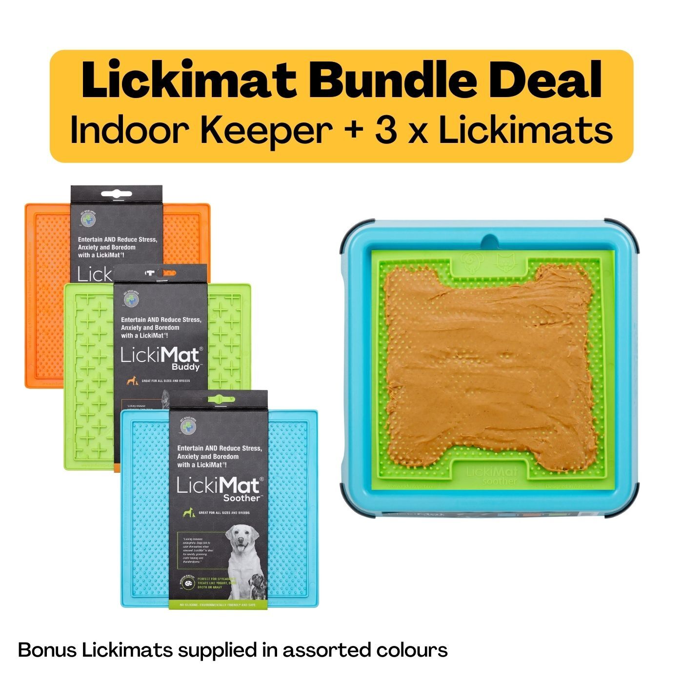 Indoor Keeper Bundle Dog + 3 Original Lickimats