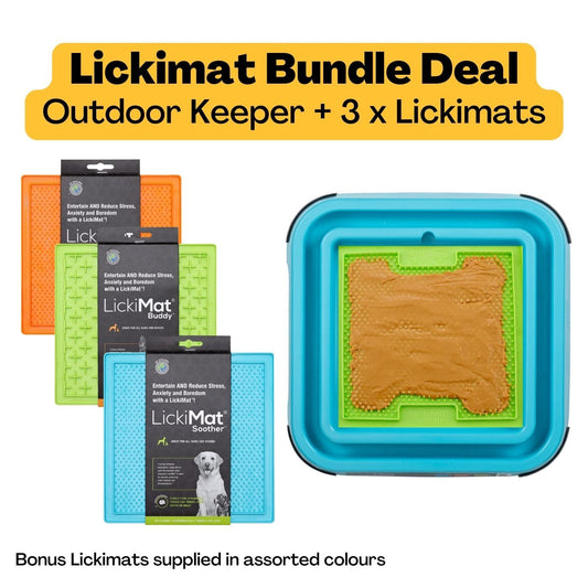 Lickimat Outdoor Keeper Bundle with 3 Original Lickimats
