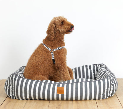 Mog & Bone Bolster Dog Bed Nav Hamp Stp Small