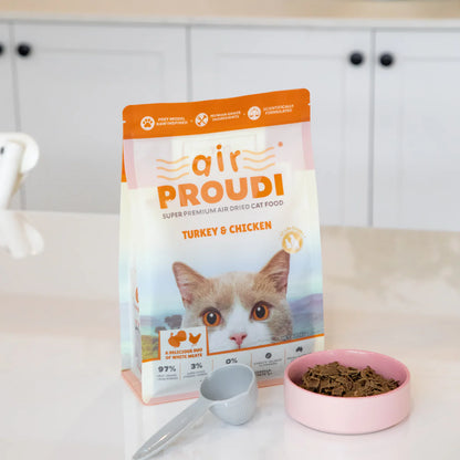 Proudi – Super Premium Air Dried Cat Food – Turkey & Chicken