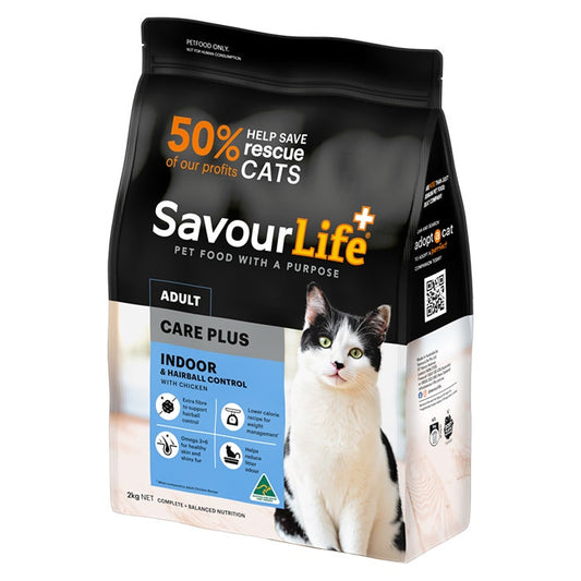 Savourlife Indoor & Hairball Control Care Plus Chicken Adult Cat Dry Food