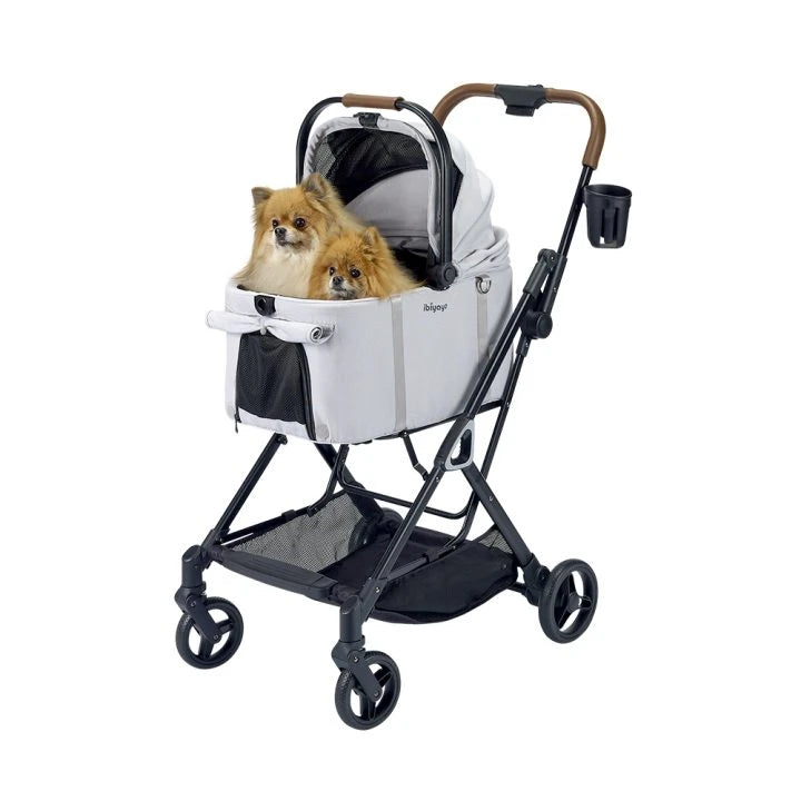Ibiyaya Tinker Small Detach Pet Stroller Silver Grey