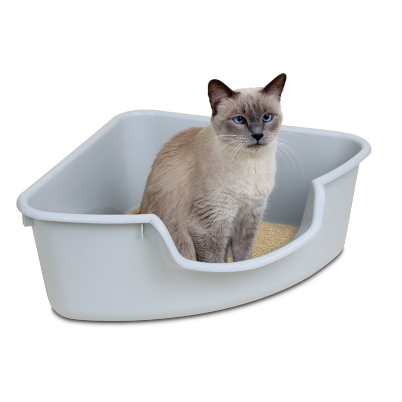 Smartcat Corner Litter Box - Gray