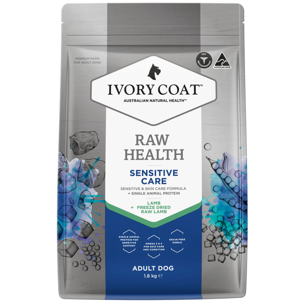 Ivory Coat – Adult Dog – Raw Health – Sensitive Care 1.8kg