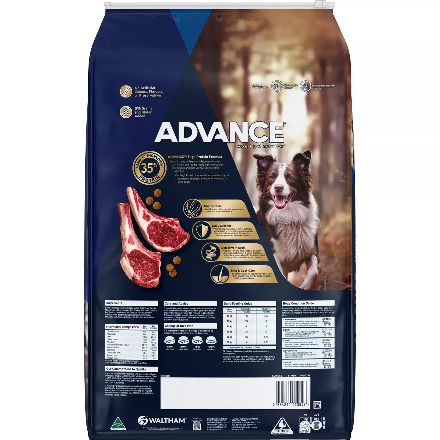 Advance – Adult Dog – High Protein – GRAIN FREE – Australian Lamb