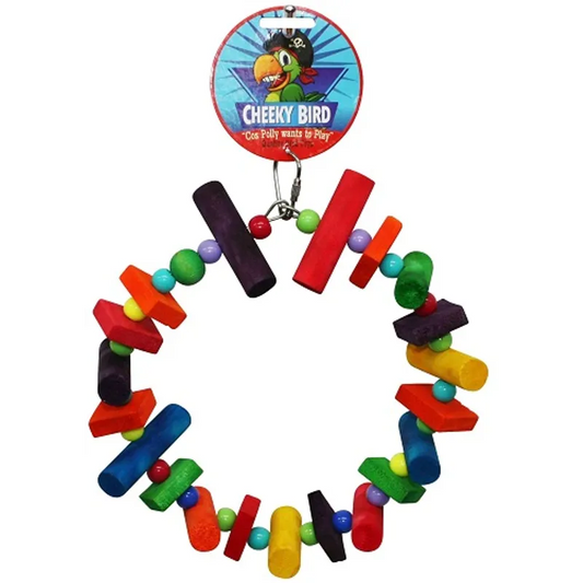 Cheeky Bird Wood & Bead Circle Medium