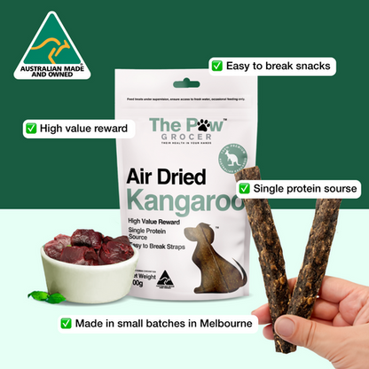 The Paw Grocer Air Dried Kangaroo Straps 100G