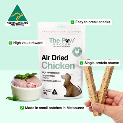 The Paw Grocer Air Dried Chicken Straps 100G