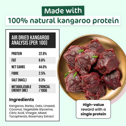 The Paw Grocer Air Dried Kangaroo Straps 100G