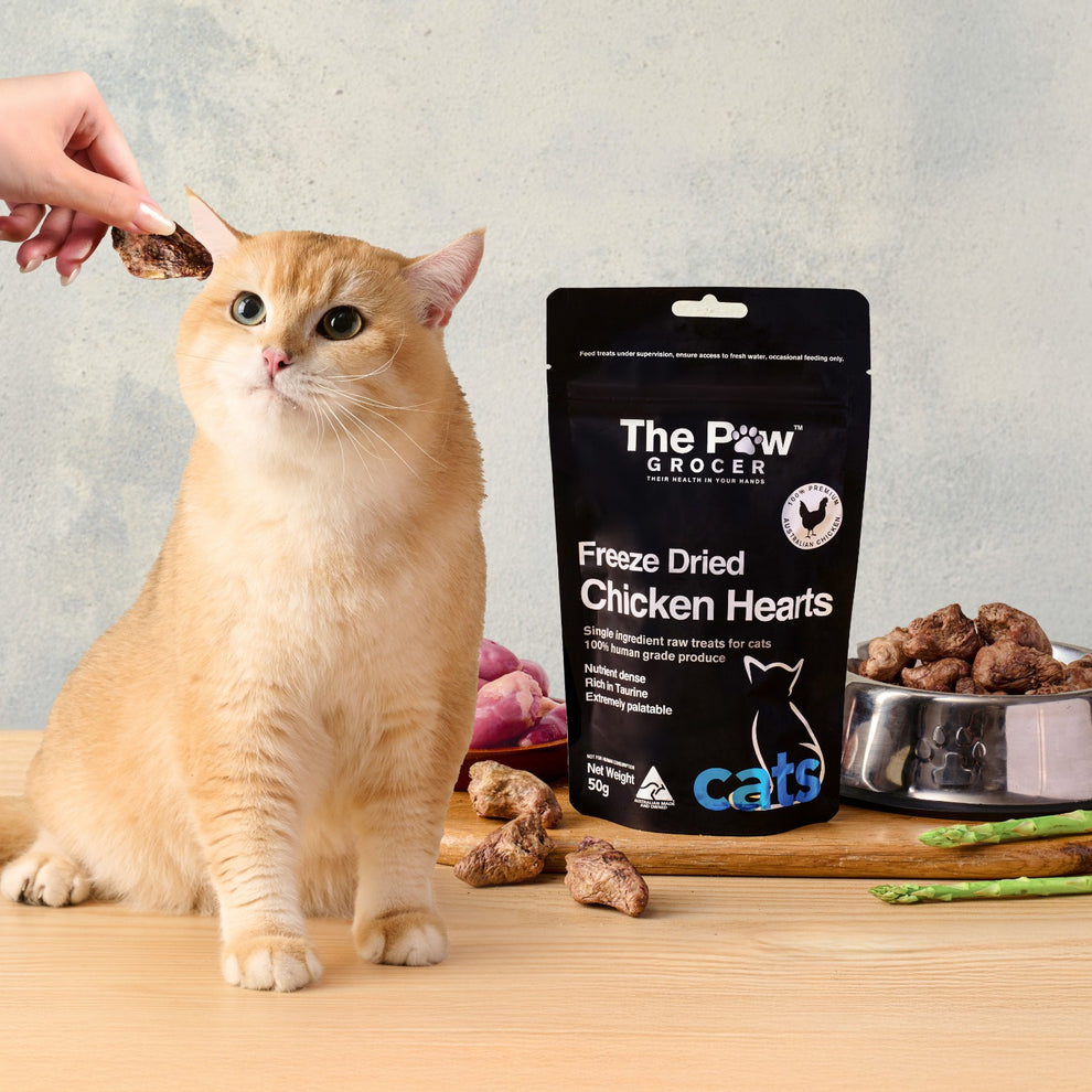The Paw Grocer Black Label Freeze Dried Chicken Hearts Cats 50G