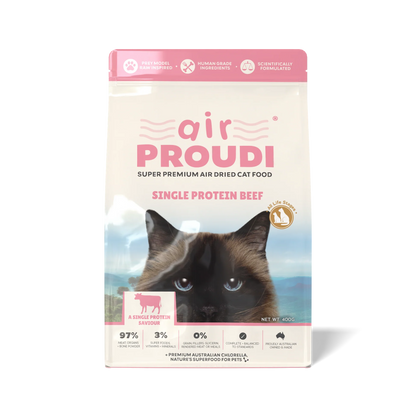 Proudi – Super Premium Air Dried Cat Food – Single Protein Beef