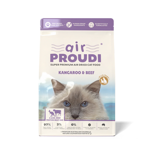 Proudi – Super Premium Air Dried Cat Food – Kangaroo & Beef