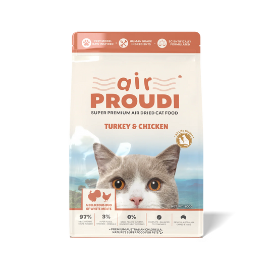 Proudi – Super Premium Air Dried Cat Food – Turkey & Chicken