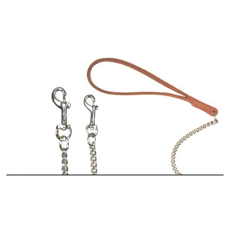 Beau Pets – Chain Lead with Leather Handle