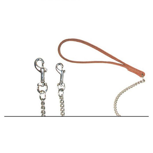 Beau Pets – Chain Lead with Leather Handle