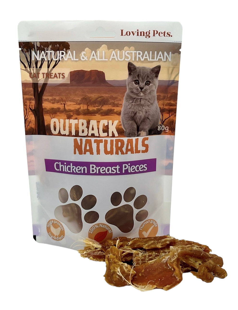 Loving Pets Chicken Breast Pieces Cat Treats 80G