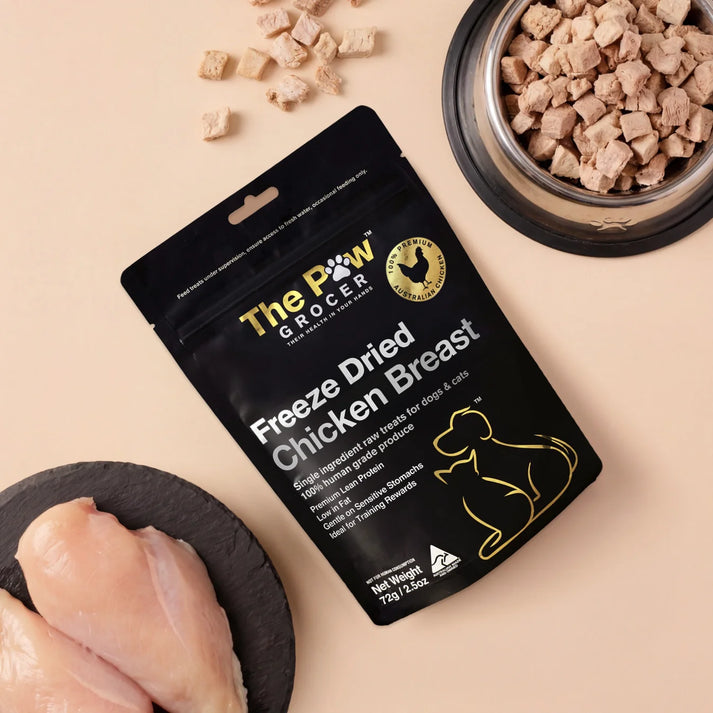 THE PAW GROCER BLACK LABEL FD CHICKEN BREAST 72G