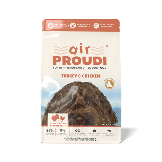 Proudi – Super Premium Air Dried Dog Food – Turkey & Chicken