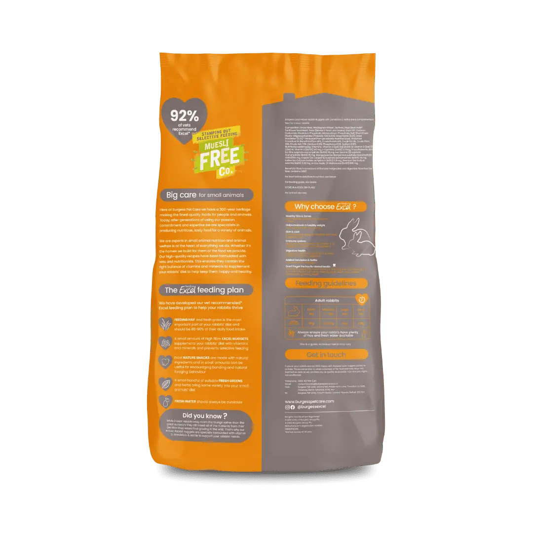 Burgess Excel Indoor Rabbit Nuggets 1.5Kg