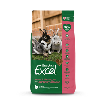 Burgess Excel Mature Rabbit Nuggets Cranberry Thyme 1.5Kg
