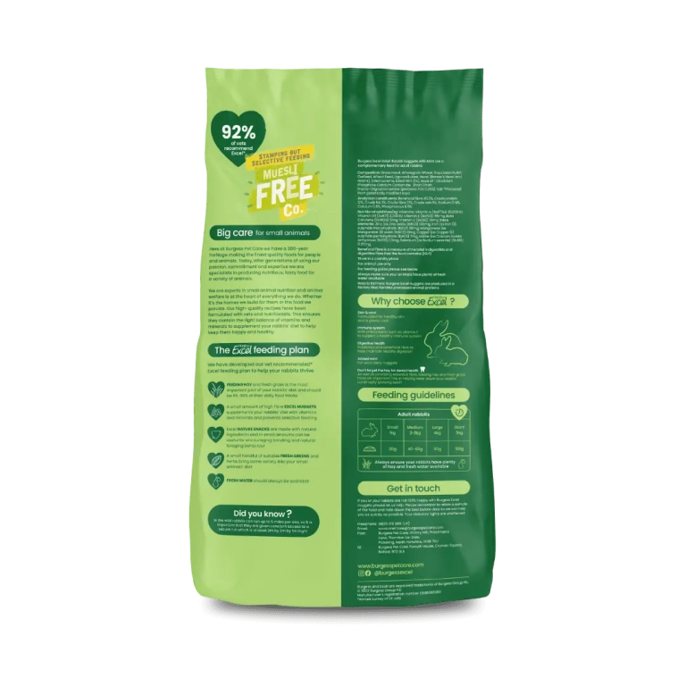 Burgess Excel Adult Rabbit Nuggets Mint 1.5Kg