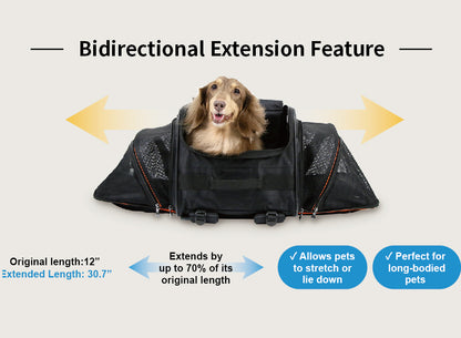 Ibiyaya JetPaw: Expandable in-cabin pet backpack - Obsidian/Orange