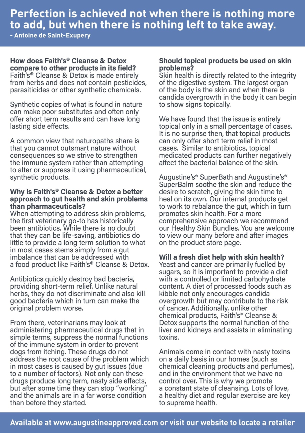 Augustine Approved Faith'S Cleanse & Detox