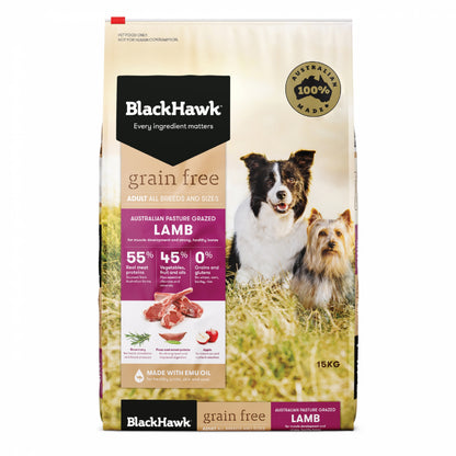 Black Hawk – Adult Dog – GRAIN FREE – Lamb