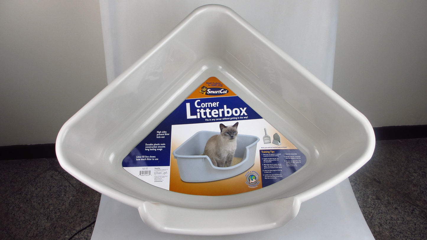 Smartcat Corner Litter Box - Gray