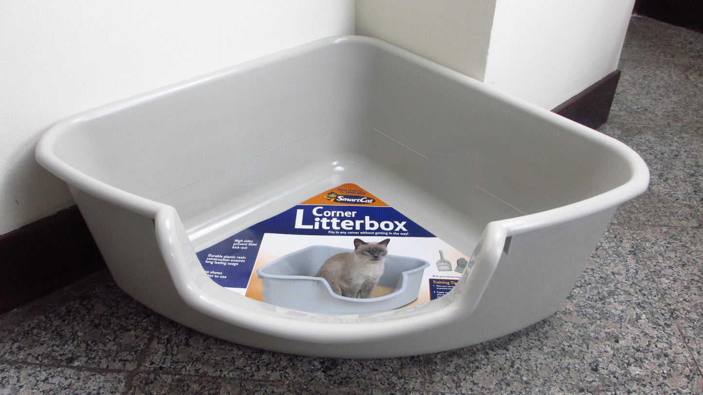 Smartcat Corner Litter Box - Gray