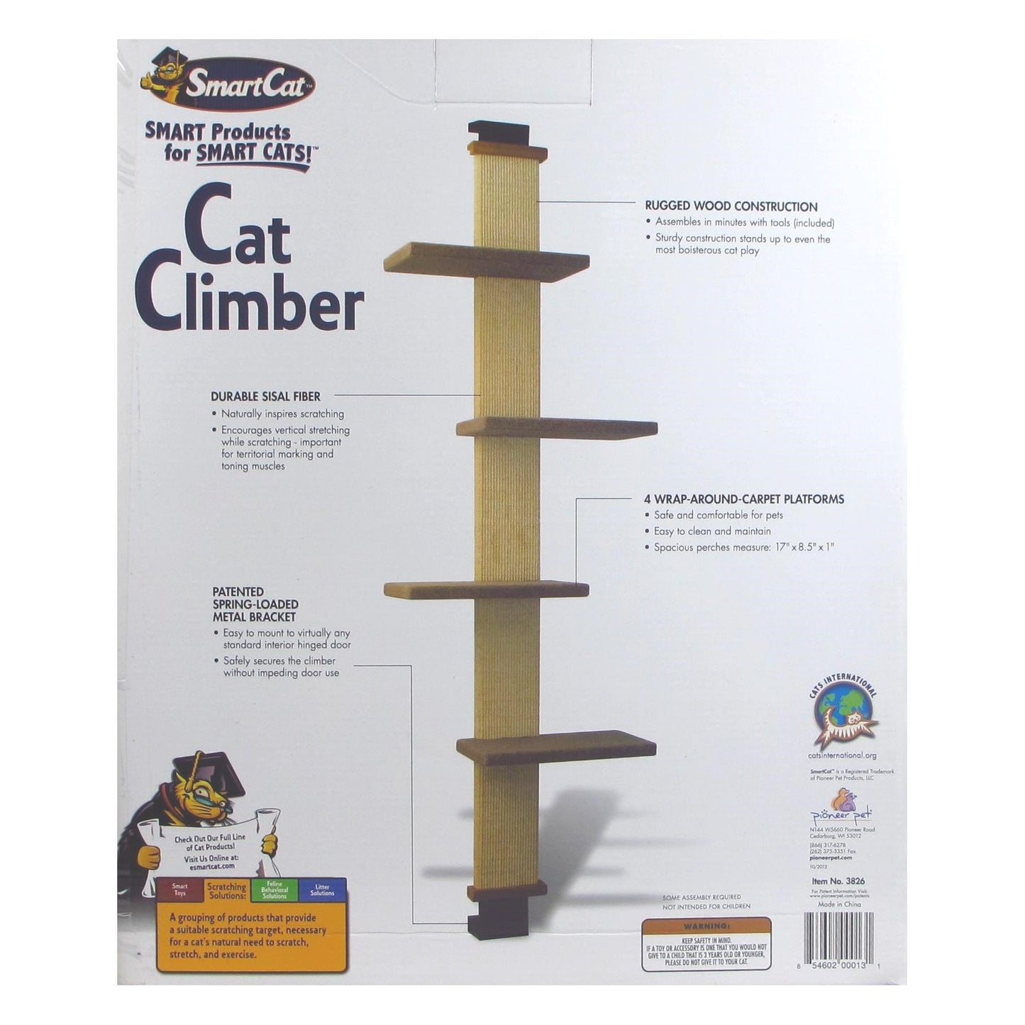 Smartcat Over-The-Door Cat Climber Scratch Tower