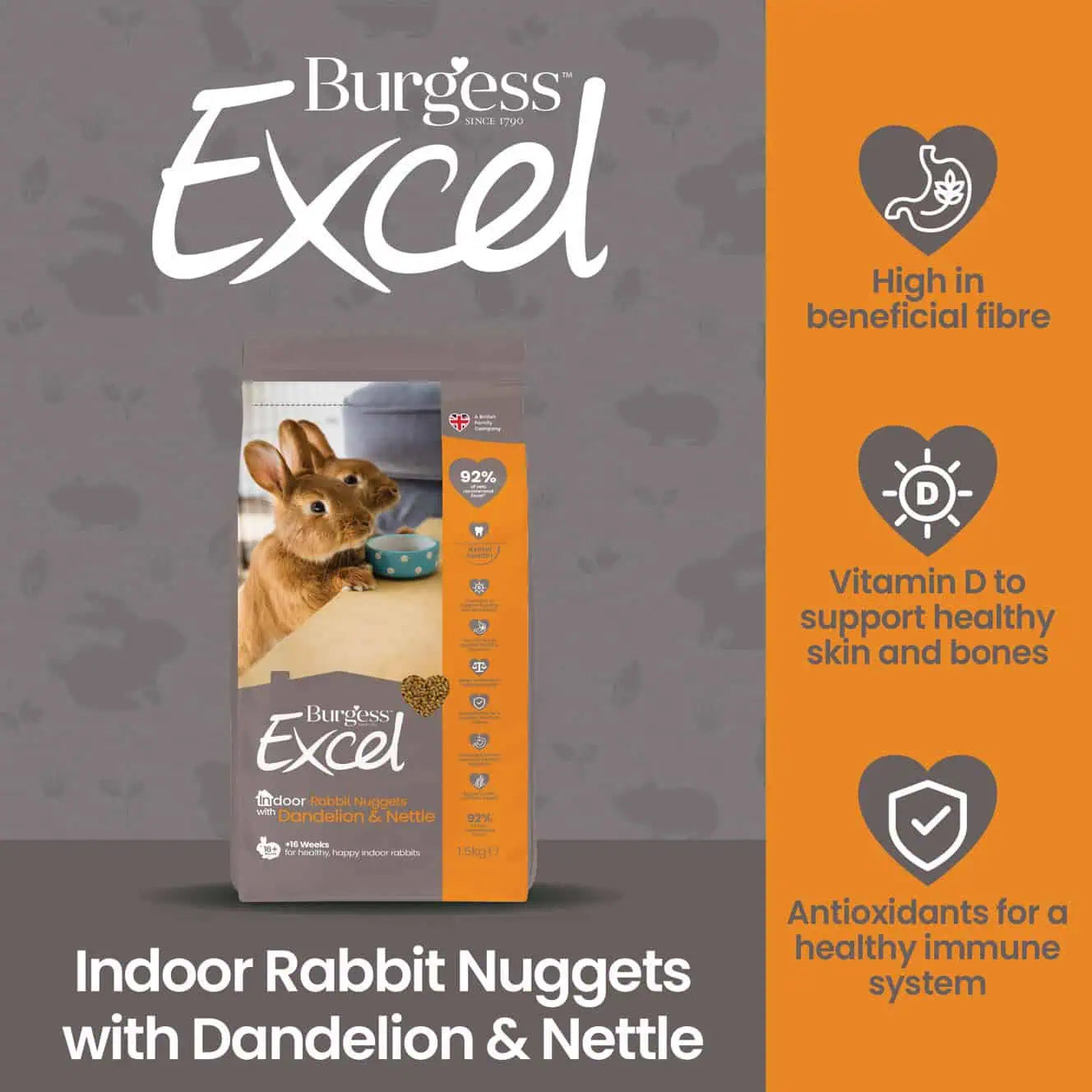 Burgess Excel Indoor Rabbit Nuggets 1.5Kg