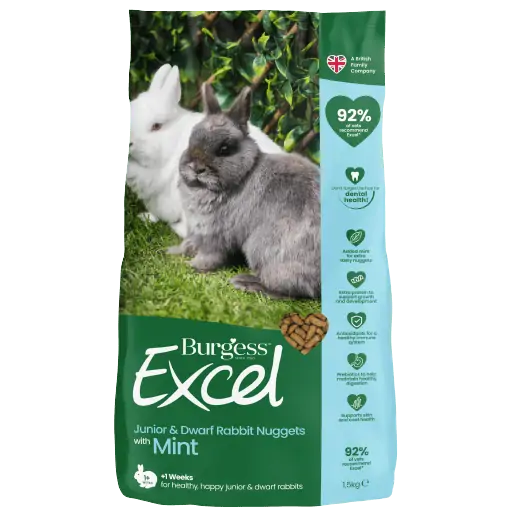 Burgess Excel Junior And Dwarf Rabbit Nuggets Mint 1.5Kg