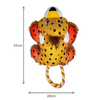 KONG Cozie Tuggz Rope Sqeueaker Dog Toy - Cheetah Bulk Medium/Large