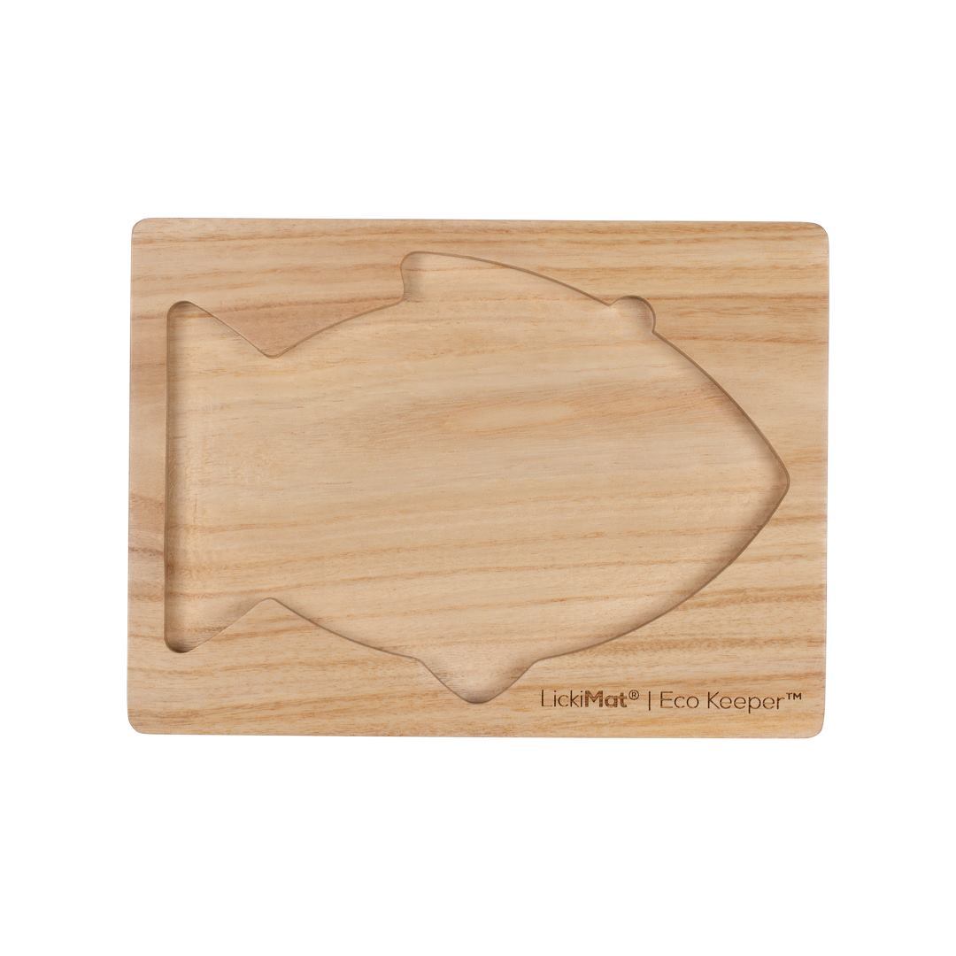 Lickimat  Wooden Eco Slow Feeder Keeper - For Fish Shaped Lick Mats