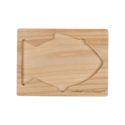 Lickimat  Wooden Eco Slow Feeder Keeper - For Fish Shaped Lick Mats