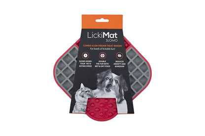 LickiMat Slomo Wet & Dry Double Slow Food Dog Bowl - Blue
