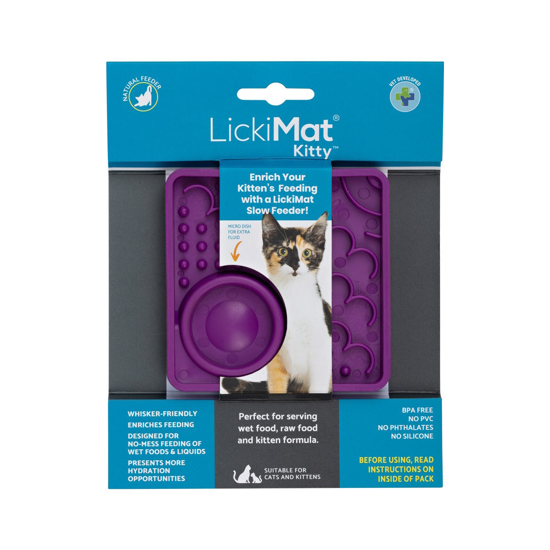 Lickimat Kitty Slow Food Bowl Anti-Anxiety Mat for Kittens