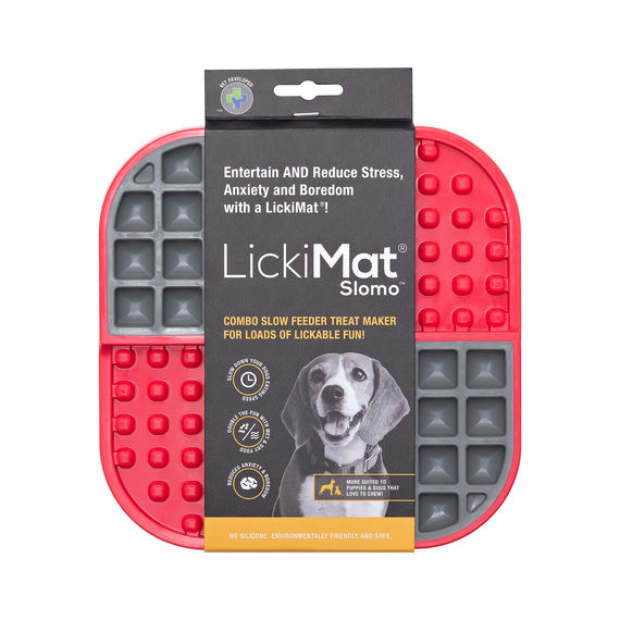 LickiMat Slomo Wet & Dry Double Slow Food Dog Bowl - Blue