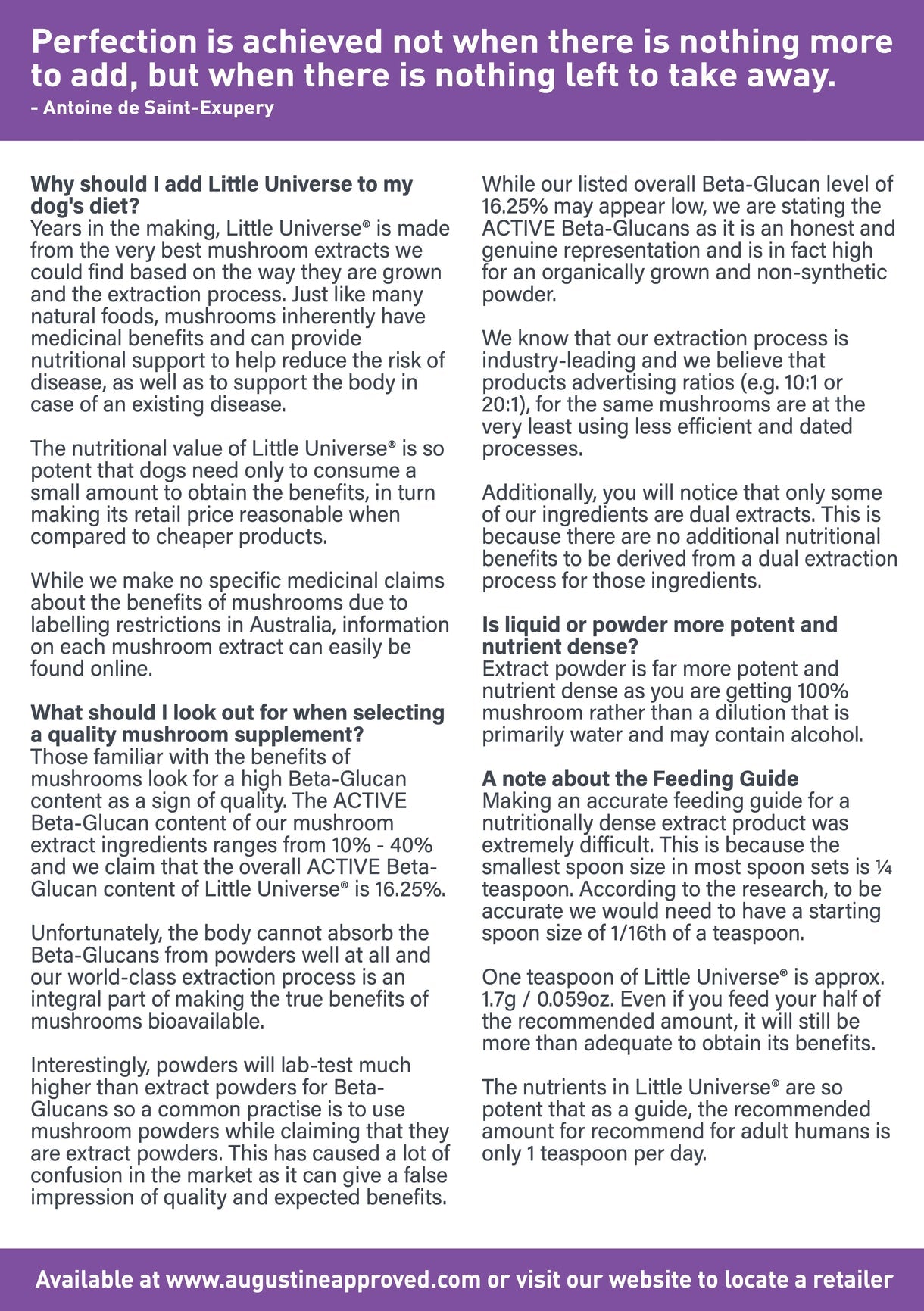 Augustine Approved Little Universe (Canine)