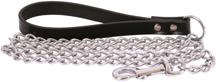 Beau Pets – Chain Lead with Leather Handle