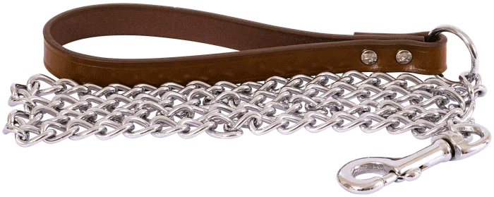 Beau Pets – Chain Lead with Leather Handle