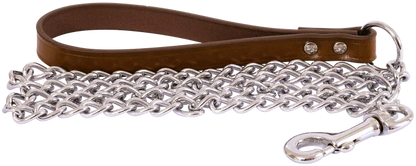 Beau Pets – Chain Lead with Leather Handle