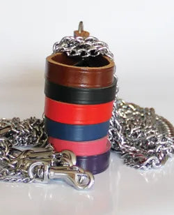 Beau Pets – Chain Lead with Leather Handle
