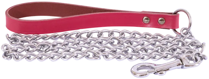 Beau Pets – Chain Lead with Leather Handle