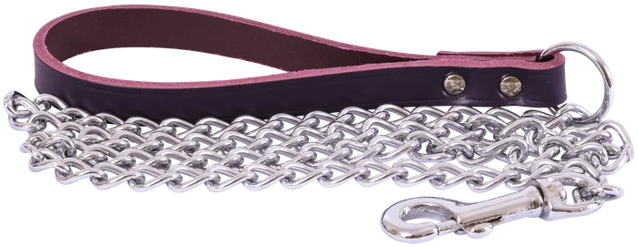 Beau Pets – Chain Lead with Leather Handle