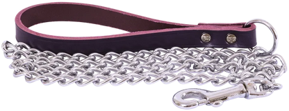 Beau Pets – Chain Lead with Leather Handle