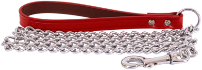 Beau Pets – Chain Lead with Leather Handle