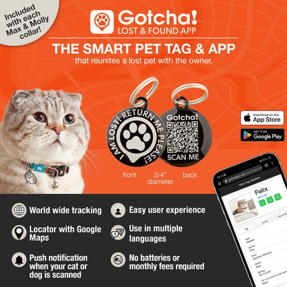 Max & Molly Smart ID Cat Collar - Sailor
