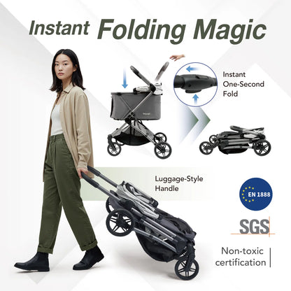 Ibiyaya Maxi Deep Carriage Pet Stroller - Grey